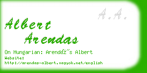 albert arendas business card